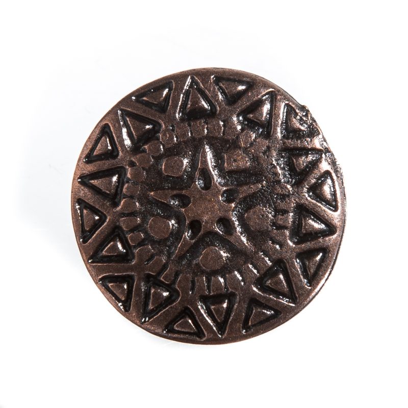 [KN-303-4] Wikinger Knopf Nordstern kupferfarben – 15 mm Zierknopf für Mittelalter Tunika & Umhang 