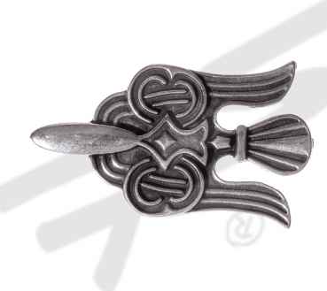 Niete groß 'Wikinger Rabe' silberfarben