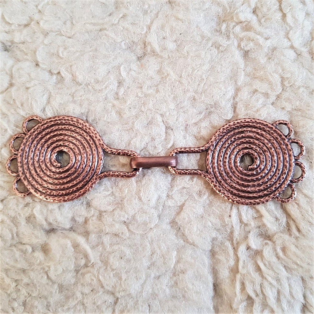 [V-5314-4] Spiralplatten-Tassel, kupferfarbener Gewand-Verschluss