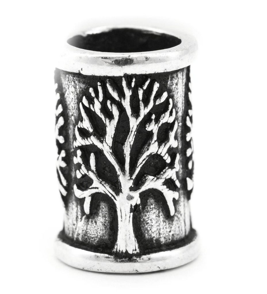 [ap48] Haar- & Bartperle DARVA aus 925 Silber – 14 mm Lebensbaum Perle für Dreads & Zöpfe