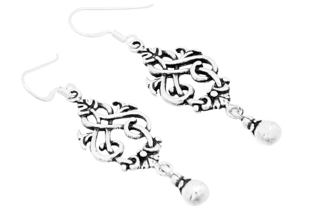 LIASA Ohrringe aus Silber – Mittelalterliche Ohrhänger mit Ornamentik 4,3 cm