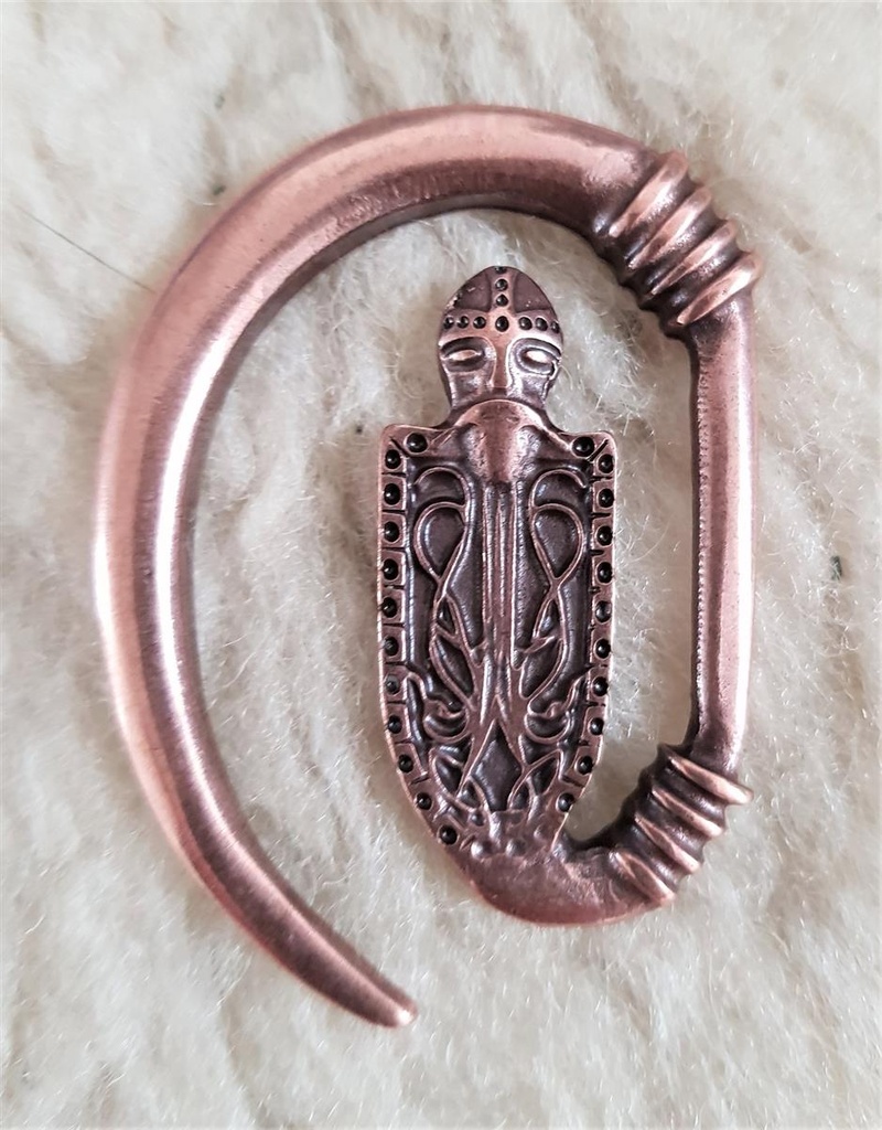 [V-248-4] Ritterschild Mantel-Verschluß, kupferfarben