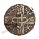 großer Beschlag 'Merowinger Brustplatte', messingfarben