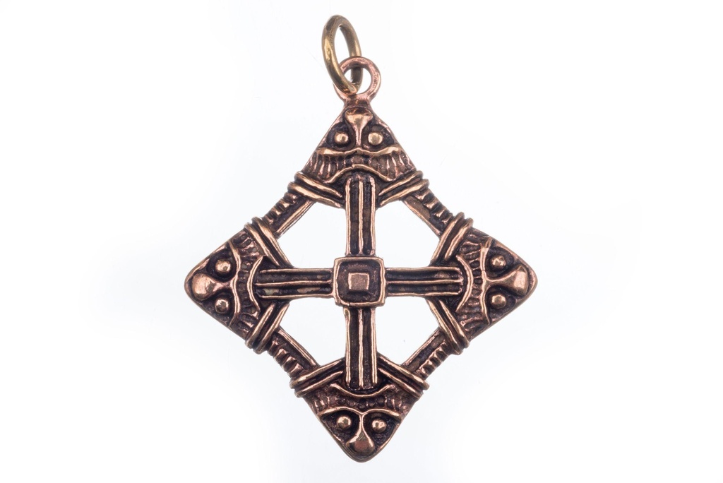 [avb30] Anhänger ARKOR Schutzkreuz aus Bronze – Wikinger Amulett 4,7 cm