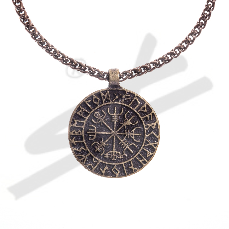 [PK-5105-21] Halskette VEGVISIR , messingfarben