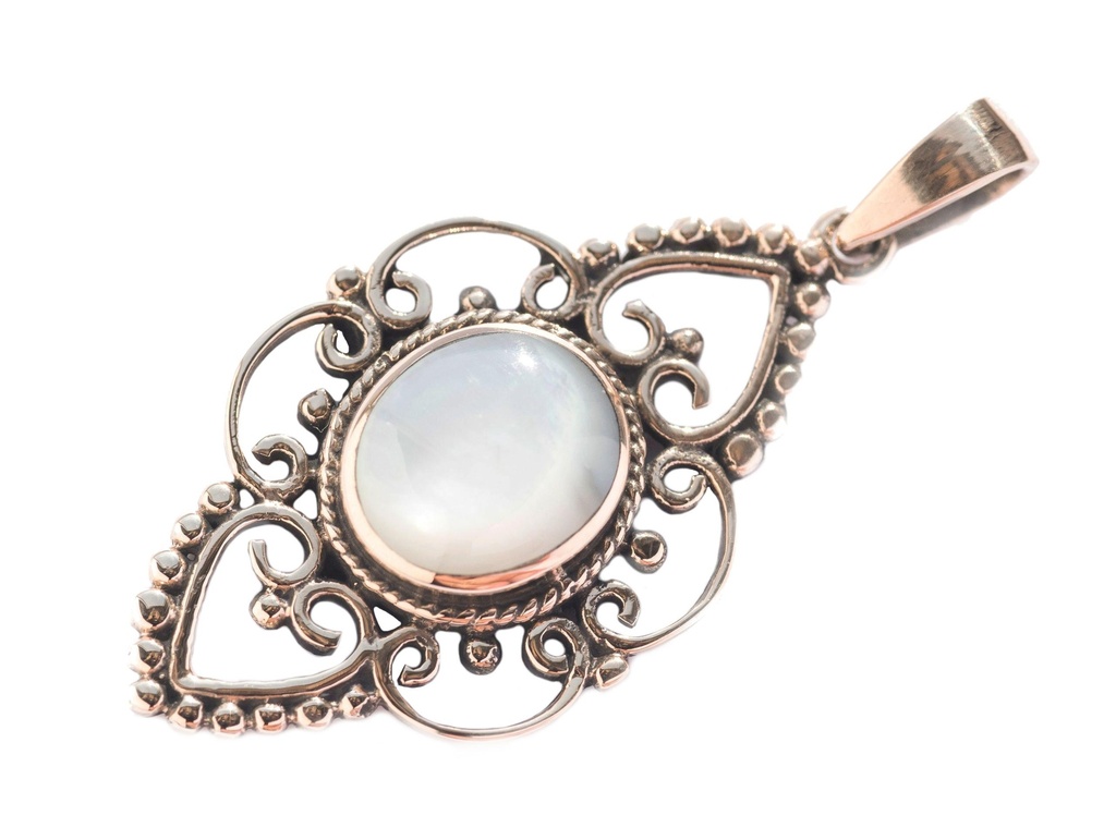 [Asb303-2] Schmuck Anhänger Perlmuttkönigin 4 cm – Bronze – Elegantes Amulett für Harmonie und Weisheit