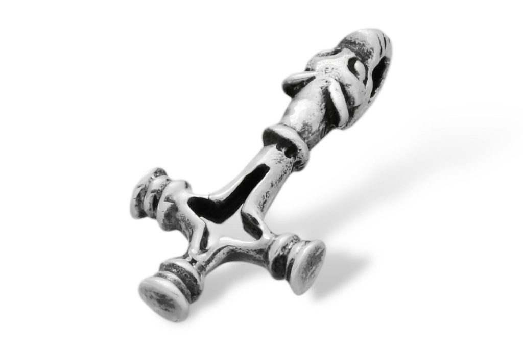 [at16] Anhänger Wolfskreuz klein aus Silber – Nordisches Amulett 2,1 cm