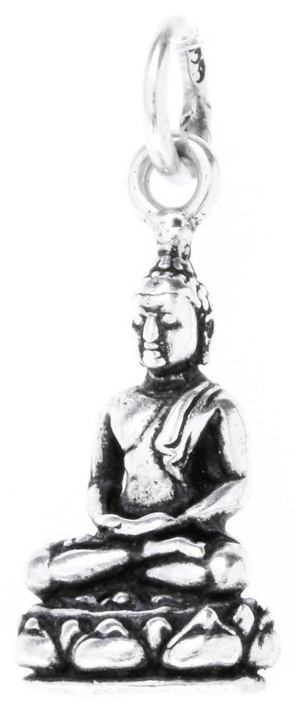 [am69] Amulett, Anhänger 'Kleiner Buddha' aus Silber 925 - Mittelalter, Larp, Fantasy Schmuck