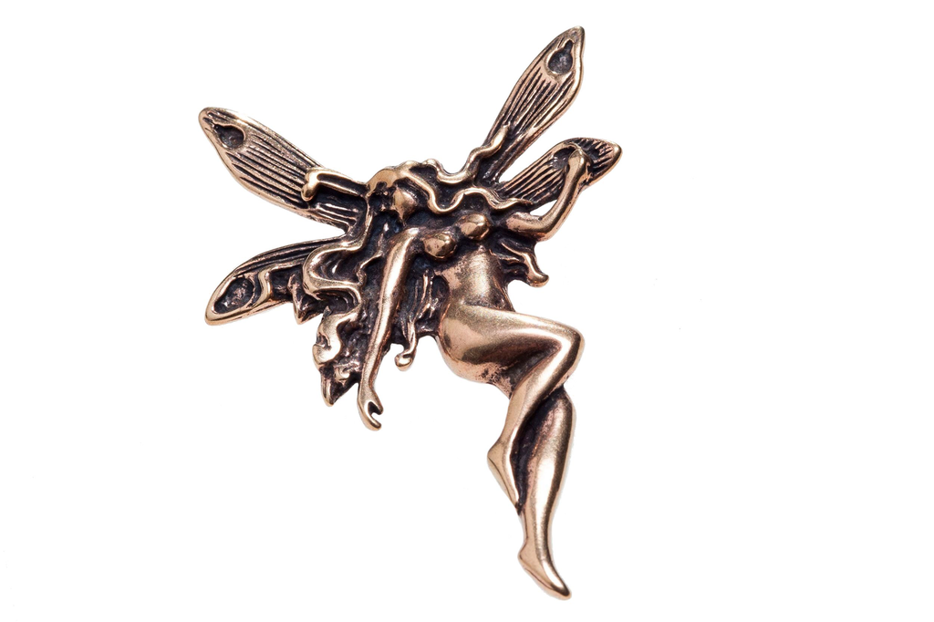 [WK2015-amb53] Schmuck-Anhänger ERIA 5,6 cm – Zauberhafte Fee aus Bronze für Magie & Fantasie
