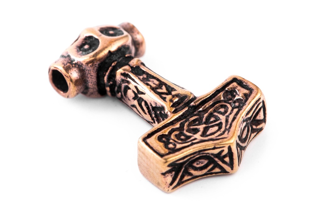 [atb36] Thorshammer Mjölnir Anhänger 'Ragnarök' aus Bronze - Mittelalter, Larp, Reenactment Schmuck