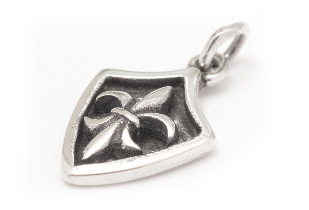 [WK2015-am35] Schmuck-Anhänger FLEUR DE LIS 2,9 cm – Mittelalterliches Amulett aus 925er Silber für Ehre & Stärke