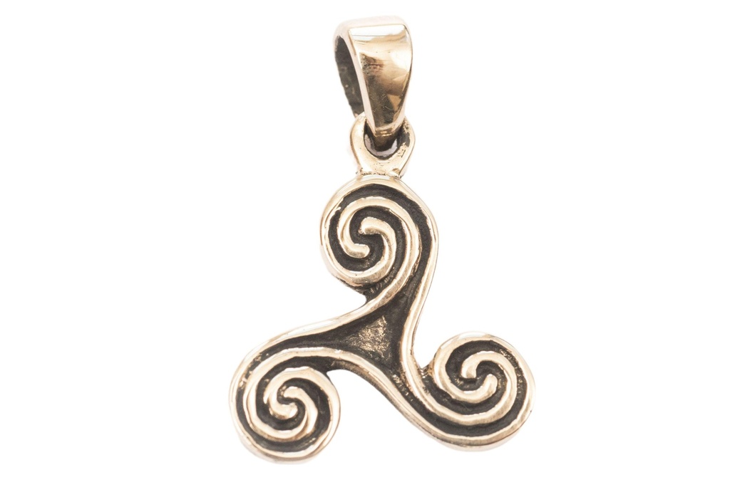 [acb43] Keltisches Amulett, Anhänger 'Triskel' aus Bronze- Mittelalter, Larp, Reenactment Schmuck
