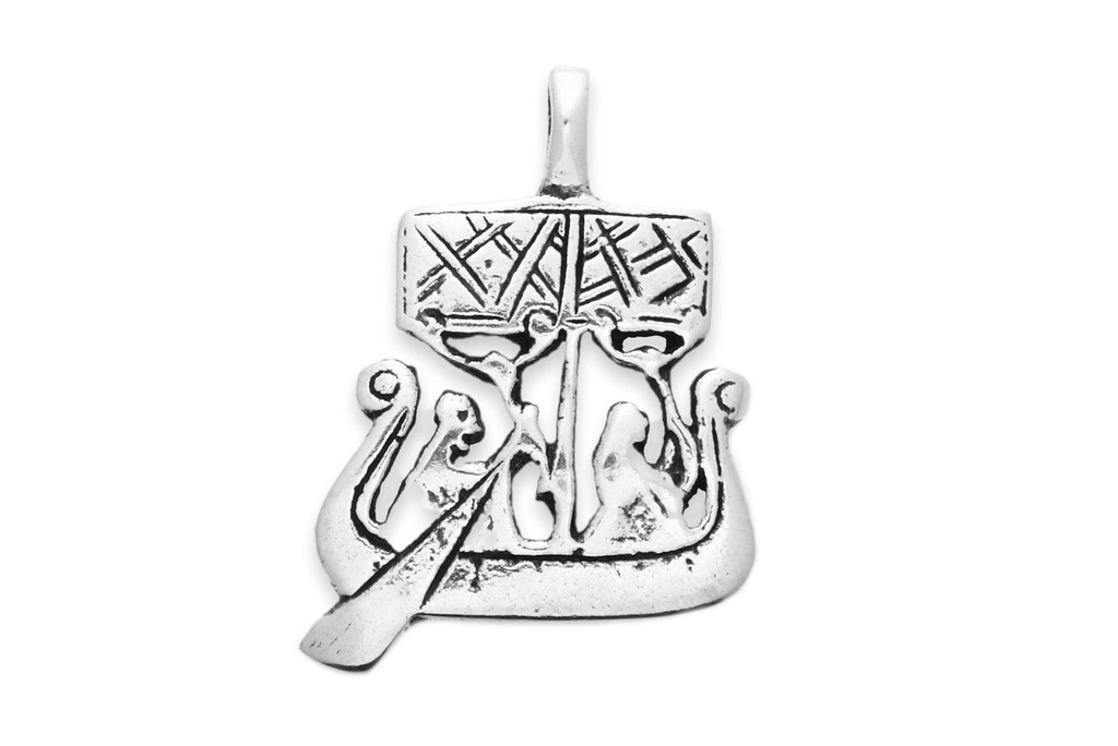 Anhänger ARHUS Odins Maske aus Silber – Wikinger Amulett 4,3 cm