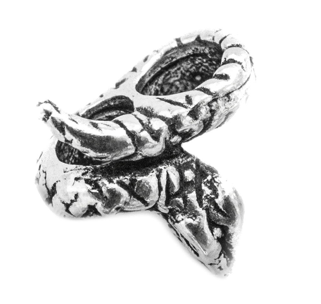 Schlangen Haar- & Bartperle ARJUN aus 925 Silber – 13 mm Nagal-Design für Zöpfe & Locken