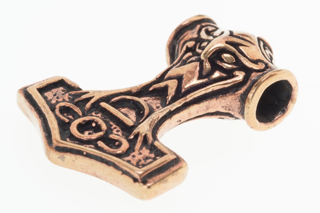 Thorshammer Anhänger NORDMANN aus Bronze – Mjölnir Wikinger Amulett 3,6 cm