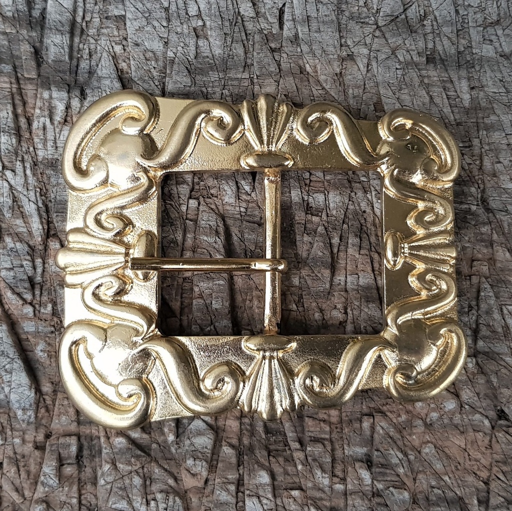 [B3173-22] FREIBEUTER, 4cm, goldfarbene Gürtelschließe, Schnalle, Pirat
