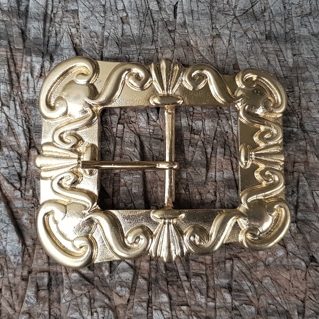 Gürtelschließe „FREIBEUTER“ – Goldfarbene Piraten-Schnalle aus ZAMAK für 4 cm breite Gürtel