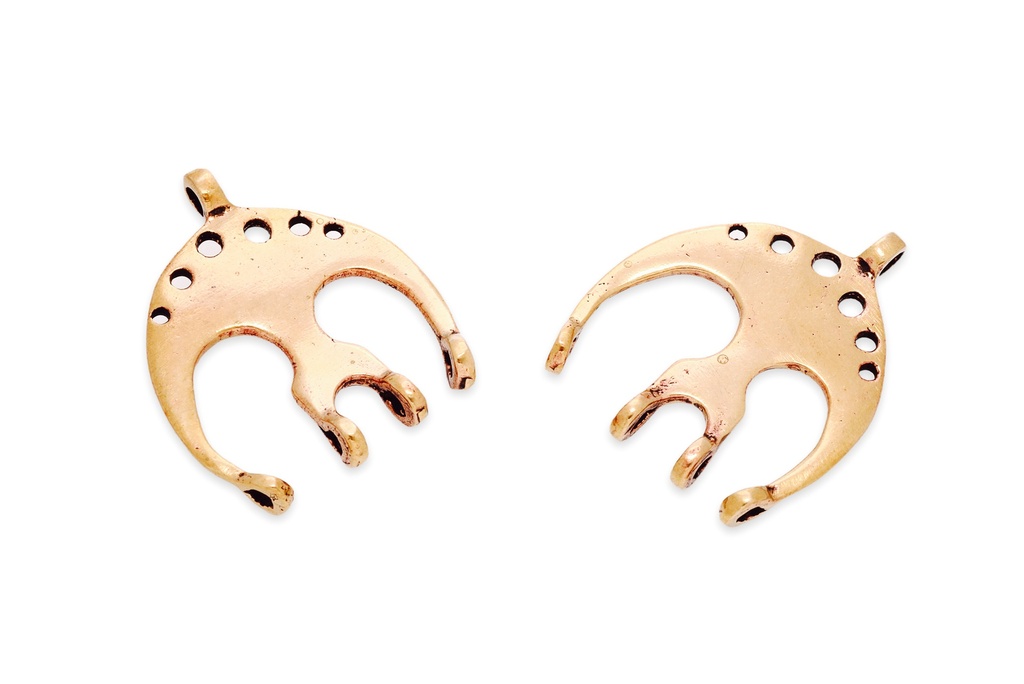 Kettenverteiler „Hugin & Munin“ aus Bronze – Wikinger Schmuckelement 6,6 cm mit Rabenmotiv 