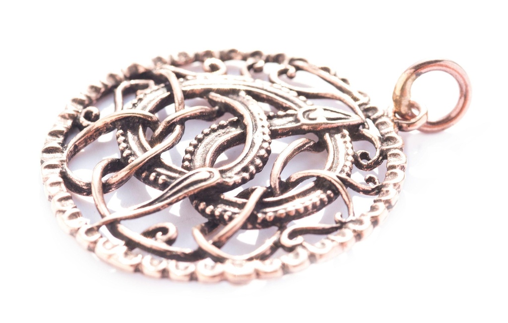 [avb41] Wikinger Anhänger 'Lokis Midgardschlange' aus Bronze - Mittelalter, Larp, Reenactment Schmuck