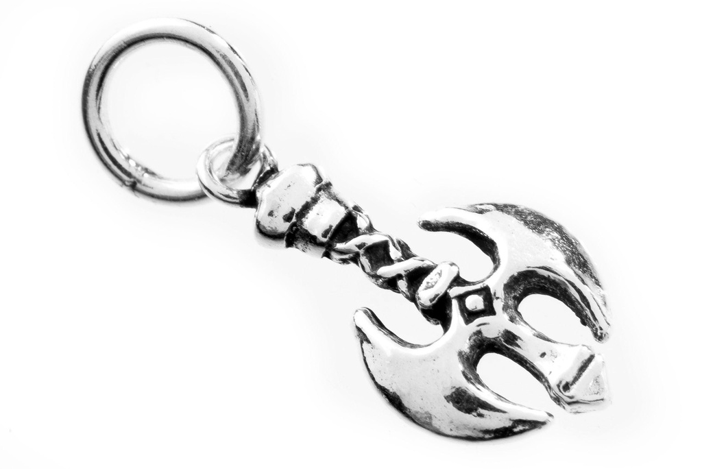 [WK2015-am16] Schmuck-Anhänger RARAK 1,9 cm – Kleine Wikinger-Doppelaxt aus 925er Silber für Mut & Schutz