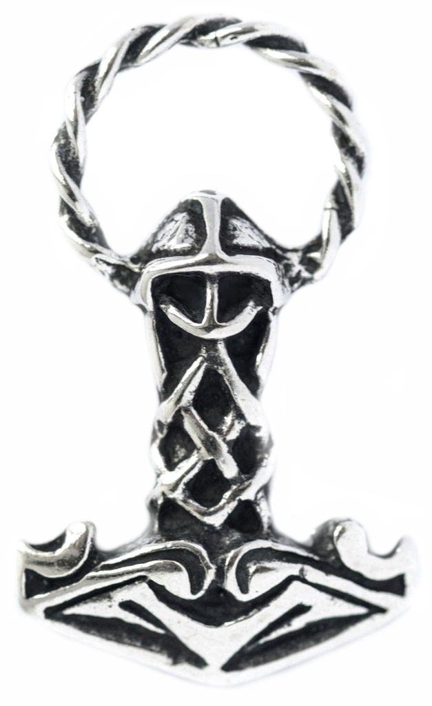 [at19] Thorshammer Mjölnir Anhänger 'Ragnar - Thorshammer mit Ring' aus Silber 925 - Mittelalter, Larp, Reenactment Schmuck