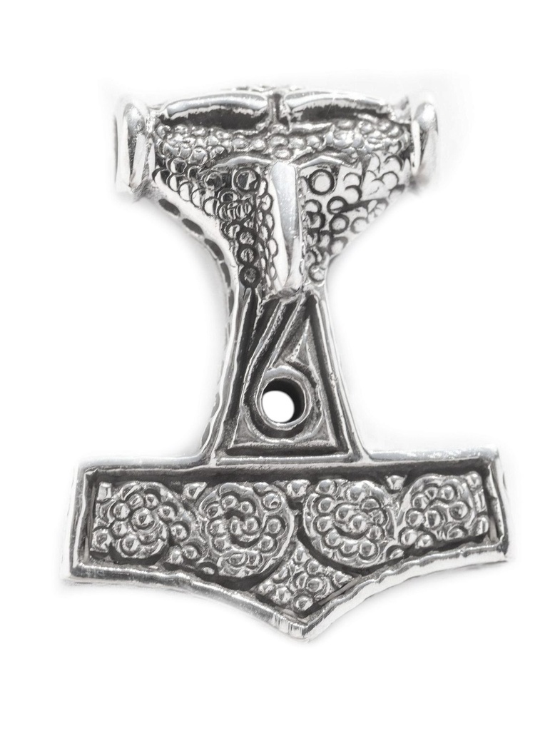 [at40] Anhänger Thorshammer SCANIA aus Silber – Mjölnir mit Spiralmuster 2,4 cm