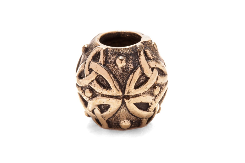 [apb69] Haarperle Bartperle 'Larina' 1,2 cm Bronze Haarschmuck