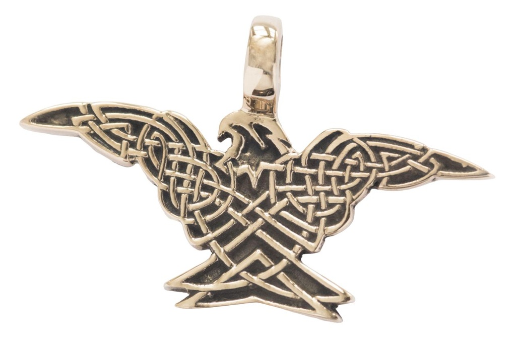 [acb524] Keltisches Amulett, Anhänger 'Árcon Keltischer Adler' aus Bronze- Mittelalter, Larp, Reenactment Schmuck