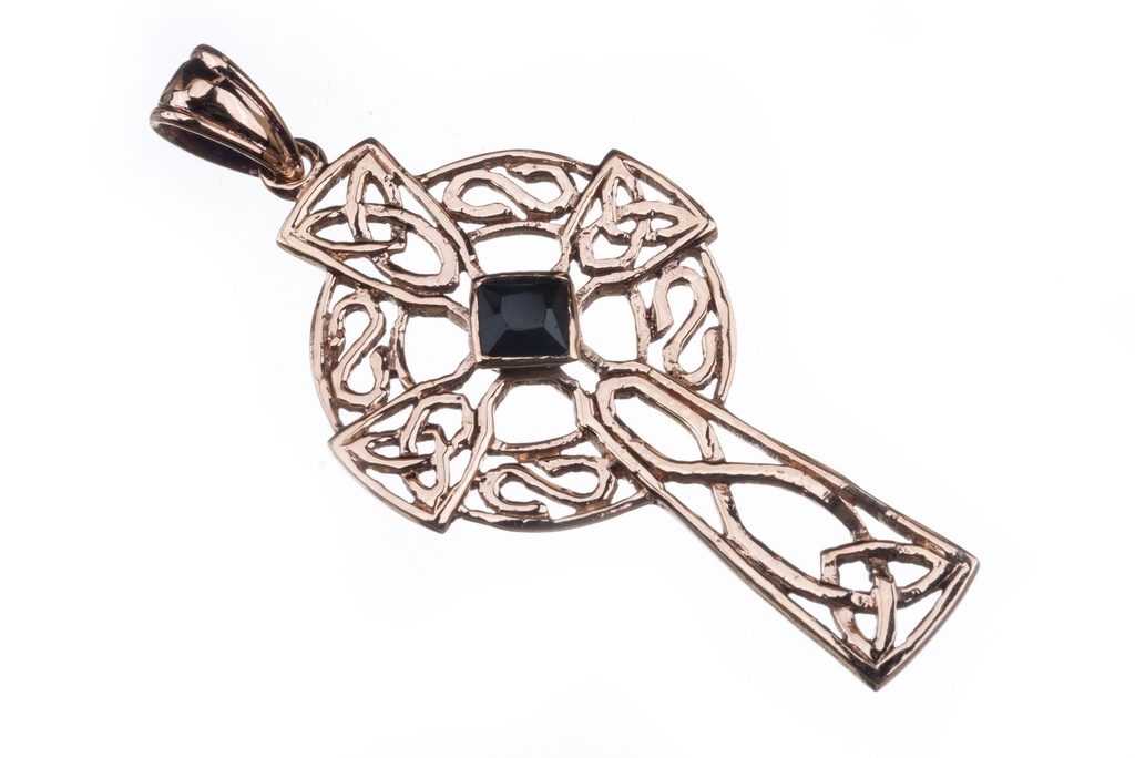 Keltisches Amulett ARCANA aus Bronze mit schwarzem Zirkonia – Mystisches Schutzsymbol (5,5 cm)