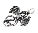 Kleiner Feuerdrachen-Anhänger SEPTÂ aus 925er Silber – Symbol für Mut und Leidenschaft (2,9 cm)