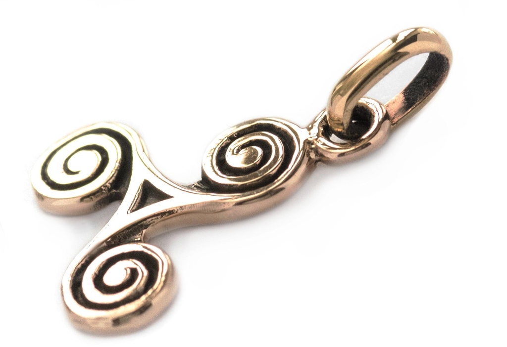 [acb30] Keltisches Amulett, Anhänger 'Kleines Triskel' aus Bronze- Mittelalter, Larp, Reenactment Schmuck