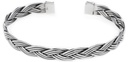 THURAN Armreif aus Silber – Handgeschmiedeter Wikinger Reif mit Zopfmuster Ø 6,4 cm
