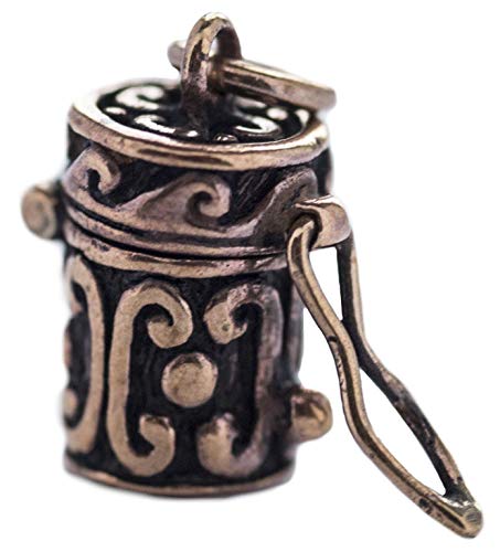 [amb156] Medaillon-Anhänger TARSA aus Bronze – Geheimnisvolles Schmuckkästchen für persönliche Schätze (2,2 cm)