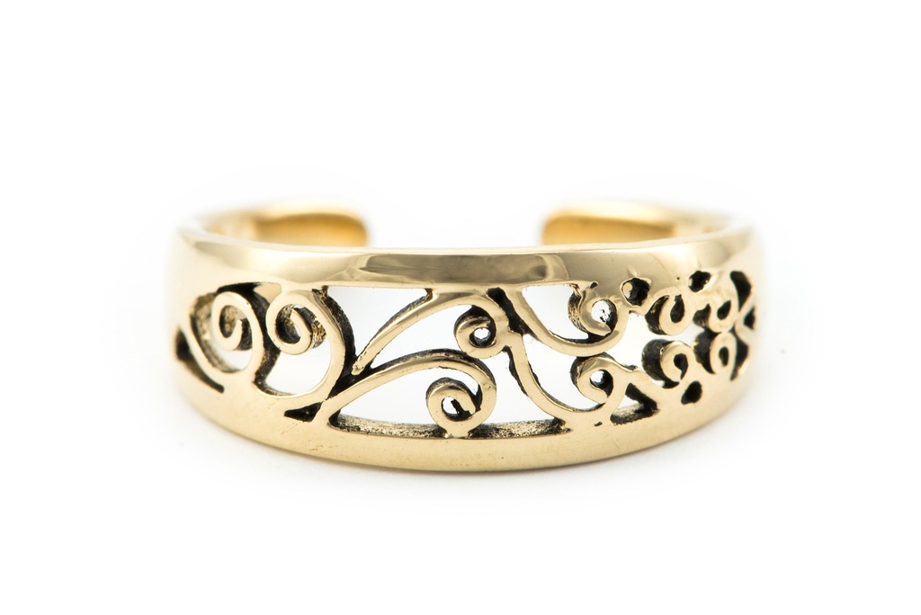 [zrb23] Zehenring "Thalia" – 7 mm Lebens-Spiralen aus Bronze | Keltischer Fußschmuck