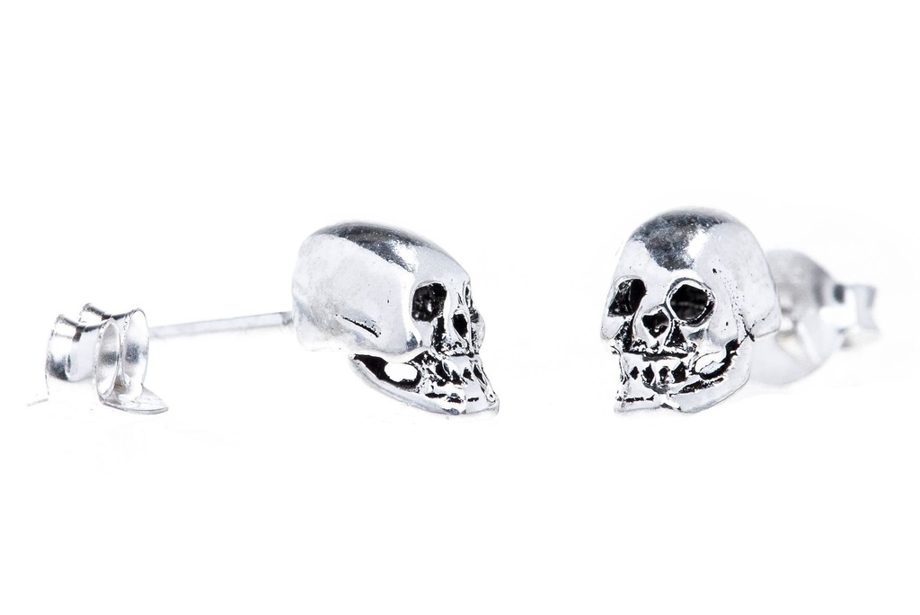 [ost89] Ohrstecker 'Kalea Totenkopf' Sterling Silber 925 - Schmuck für Mittelalter, Reenactment und Larp