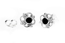 Ohrstecker 'Mittelalterliche Ornamentik Onyx' Sterling Silber 925 - Schmuck für Mittelalter, Reenactment und Larp