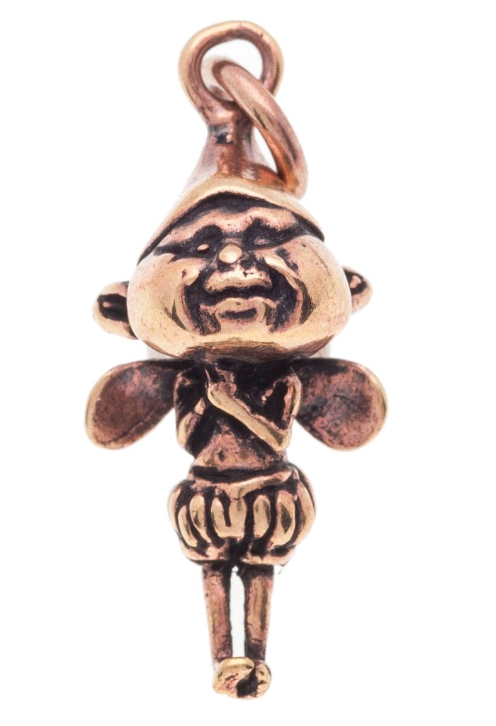 [amb119] Amulett, Anhänger 'Nobbi - Kleiner Gnom' aus Bronze - Mittelalter, Larp, Fantasy Schmuck