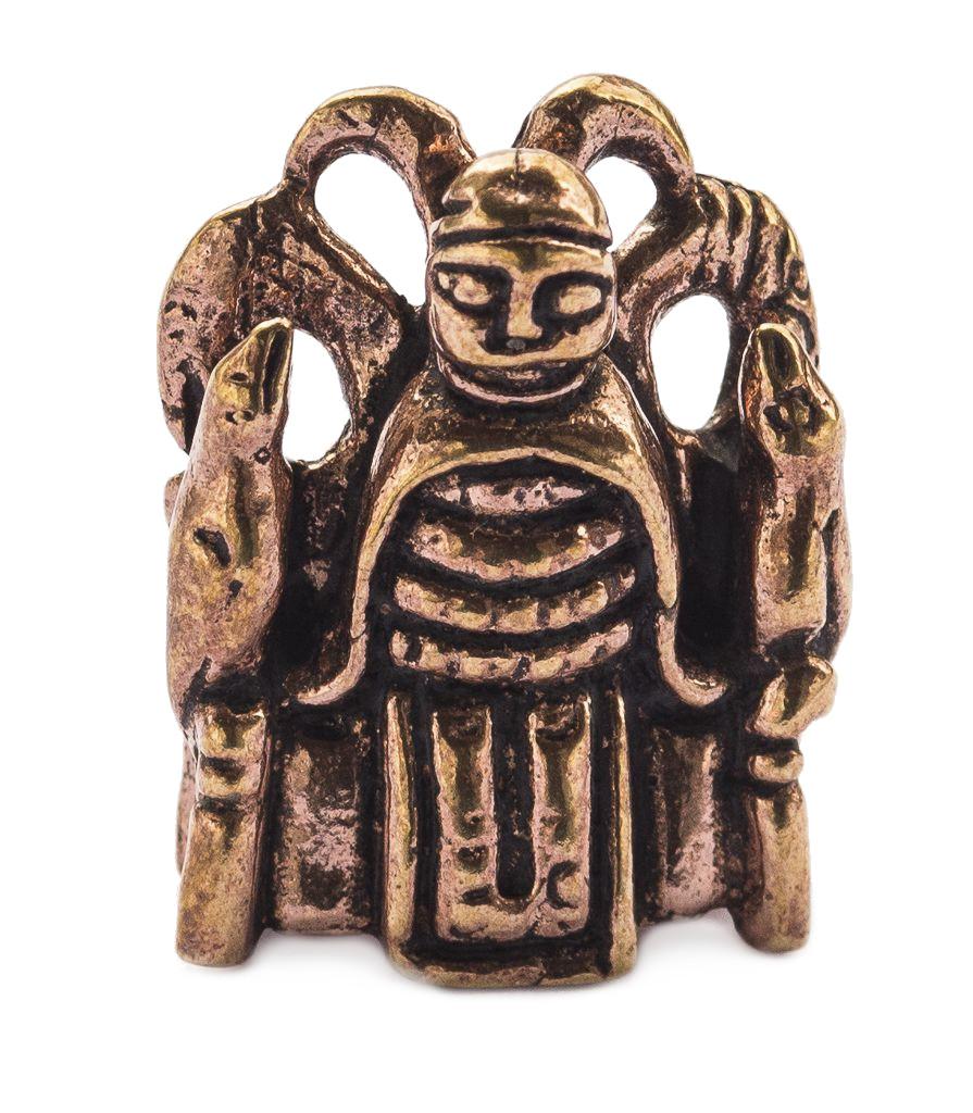 Wikinger Anhänger 'Odin auf Hlidskialf' aus Bronze - Mittelalter, Larp, Reenactment Schmuck