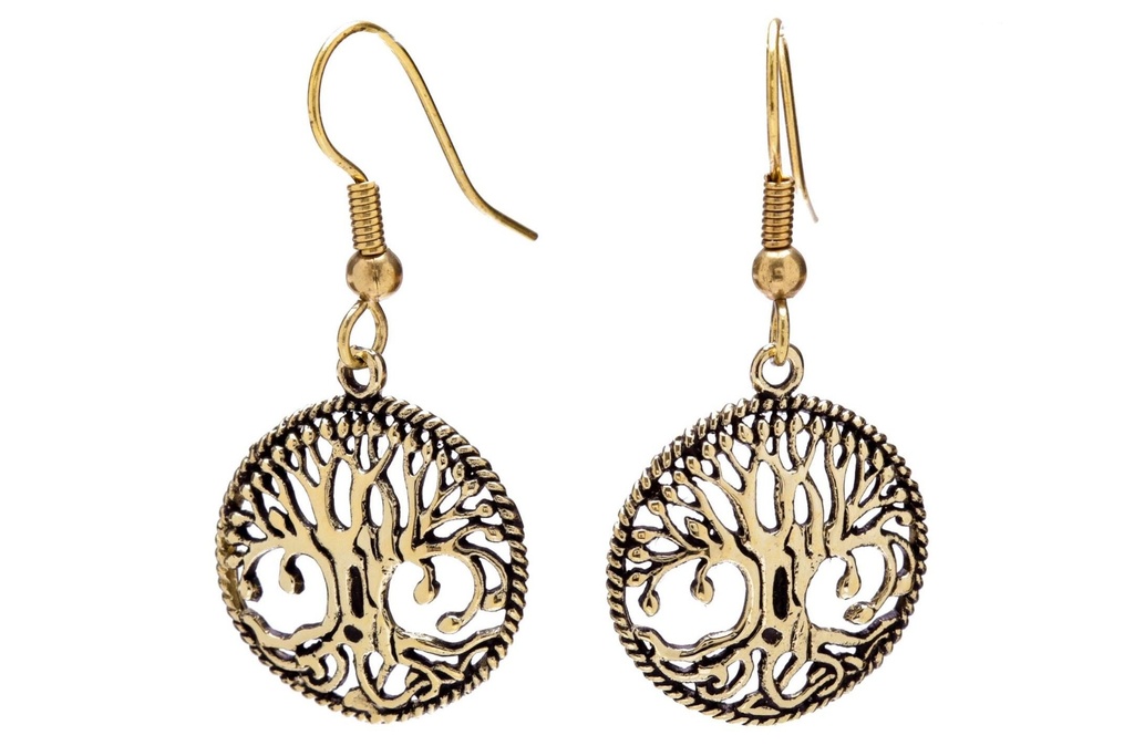 Ohrhänger 'Áne Lebensbaum' Bronze Schmuck für Mittelalter, Reenactment und Larp