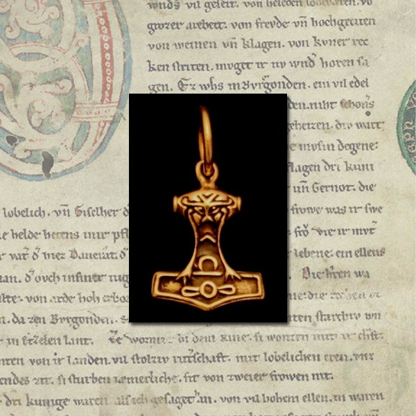 [atb33] Thorshammer Mjölnir Anhänger 'Torsås' aus Bronze - Mittelalter, Larp, Reenactment Schmuck