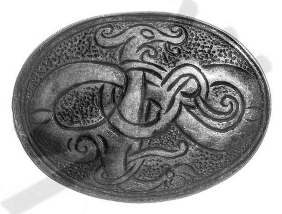 [A-5259-1] Gewandbrosche „Keltische Seepferdchen“ silberfarben – ZAMAK-Verschluss für LARP & Mittelaltergewandung