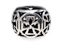 Ronan Kleines Templerkeuz Schmuckperle Silber 925 Bartperle Lockenperle - Accessoire für Historische Gewandungen, Reenactment und Liverollenspiel