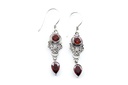 Ohrhänger 'Narisa Granat' Silber 925 -  Schmuck für Mittelalter, Reenactment und Larp