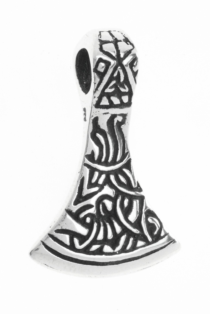 [av27] Wikinger Anhänger 'Kivik - Keltisches Axtblatt' aus Silber 925 - Mittelalter, Larp, Reenactment Schmuck