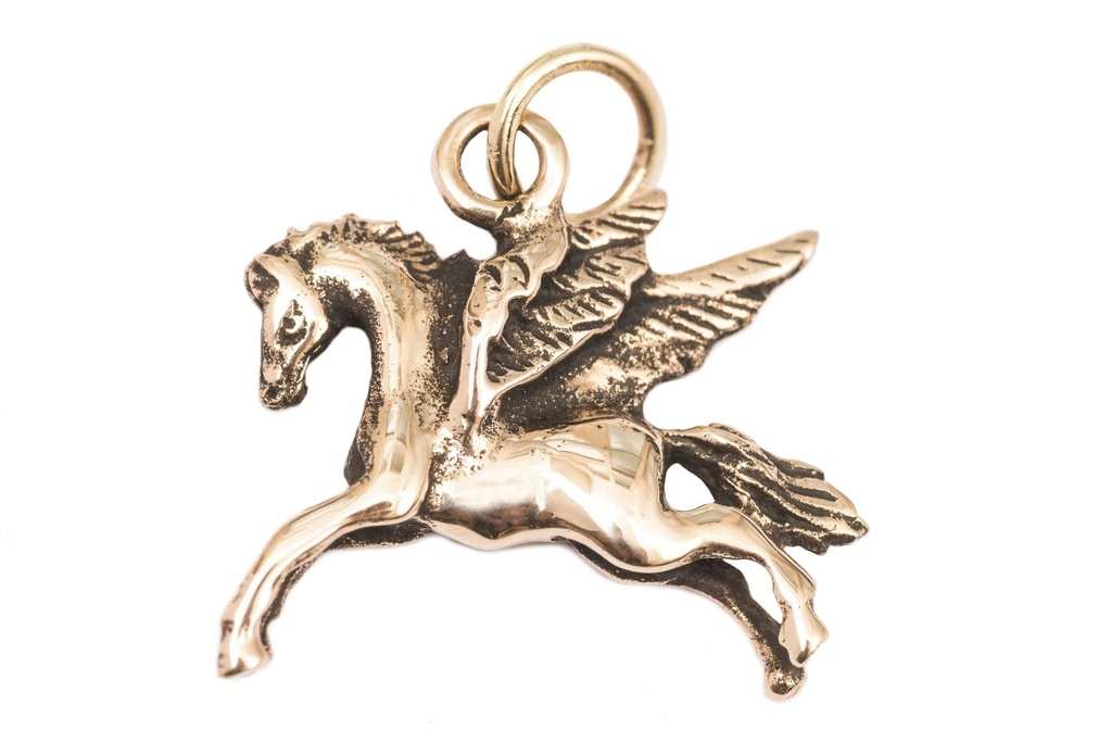[amb520] Amulett, Anhänger 'Kleiner Pegasus' aus Bronze - Mittelalter, Larp, Fantasy Schmuck