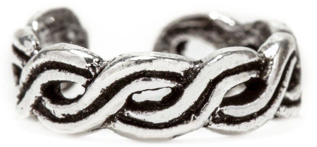 [ok18] Ohrklemme 'Zopfy' mit keltischem Knotenmuster Sterling Silber Wikinger Schmuck