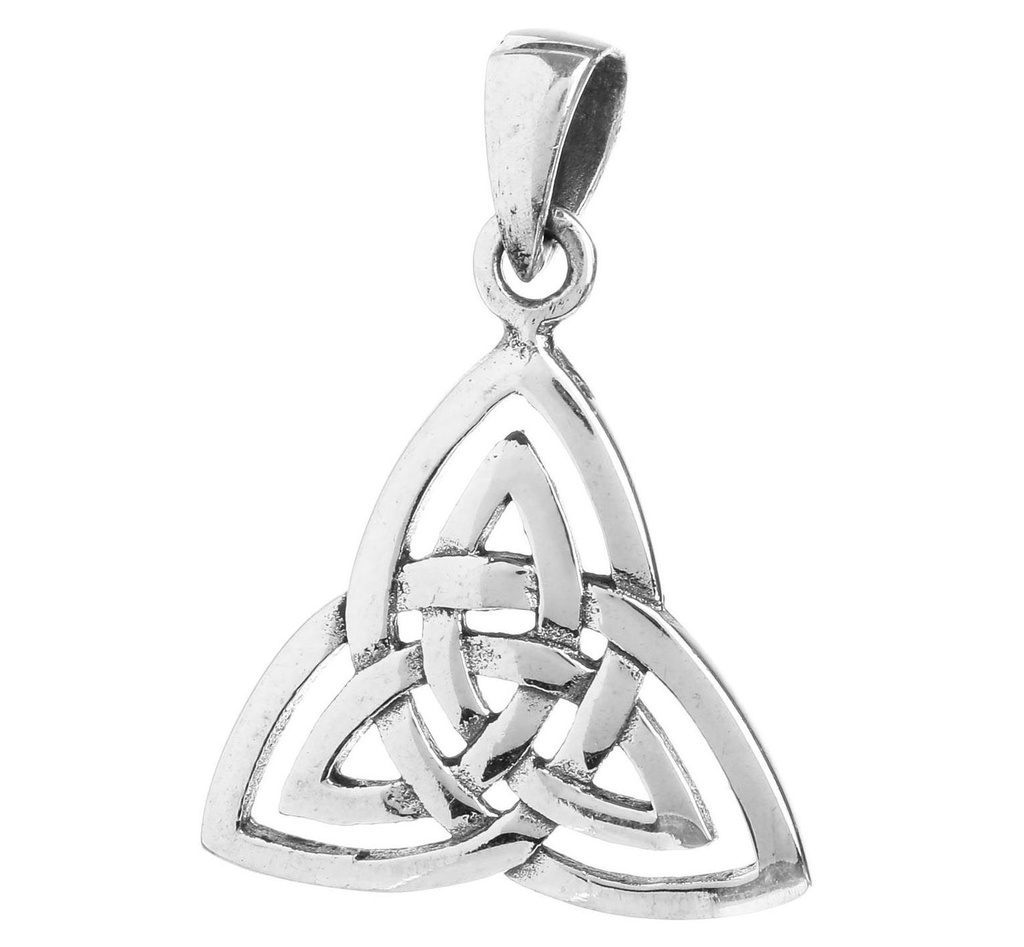 [ac87] Schmuck Anhänger Trinity 2 cm – Silber 925 – Kleines irisches Amulett für Schutz & Verbundenheit