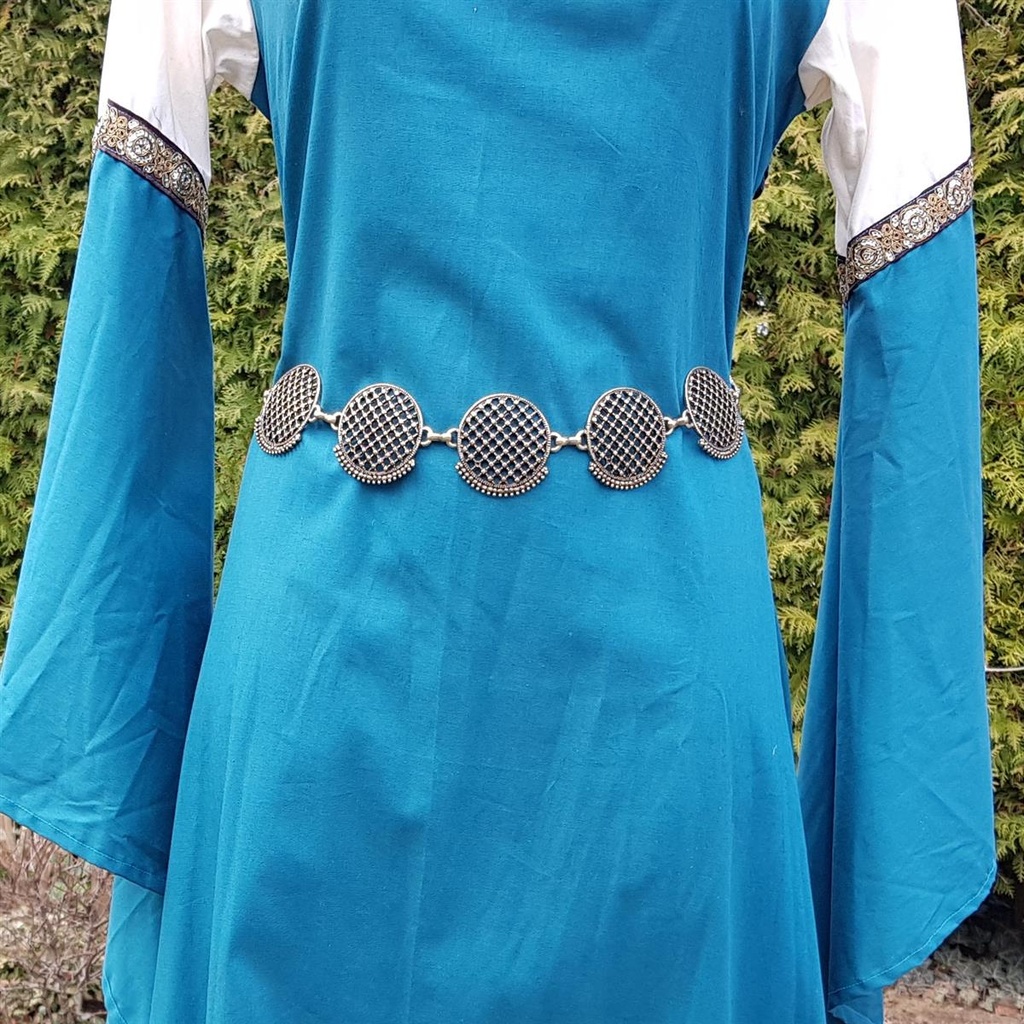 Kettengürtel Gitterkreis messingfarben Gliedergürtel Accessoire für Larp, Mittelalter und Alltag