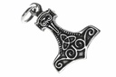 Thorshammer Mjölnir Anhänger 'Thoras - Thorhammer mit Doppelspiralen' aus Silber 925 - Mittelalter, Larp, Reenactment Schmuck