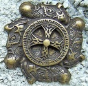 Wikinger Kreuz, altmessingfarbener Beschlag